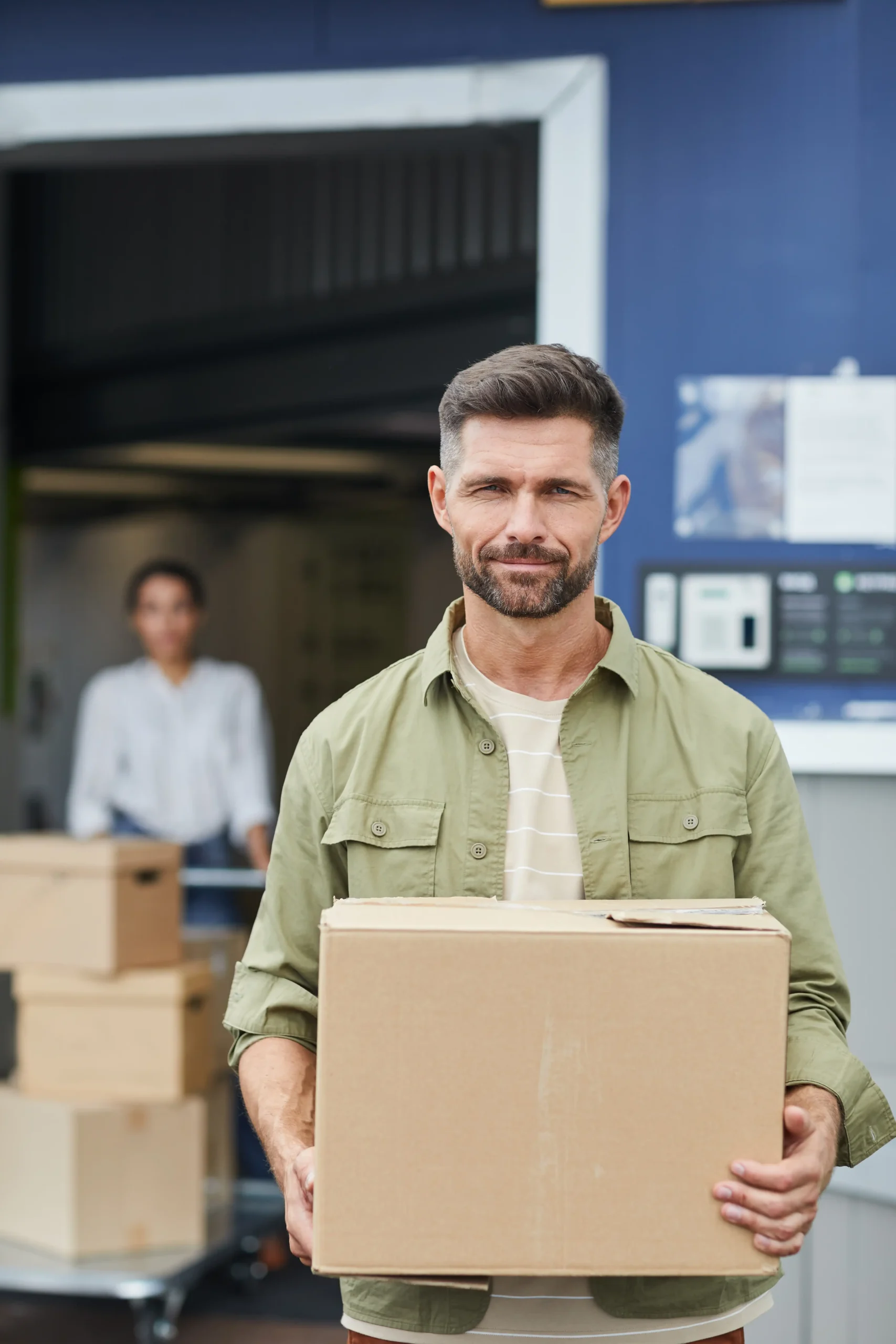 man with box